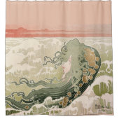 Jugendstil Die Welle von Henri Privat-Livemont Duschvorhang (Vorderseite)