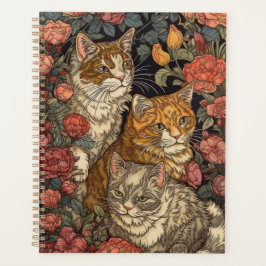 Jugendstil Drei Katzen mit Blume Planer