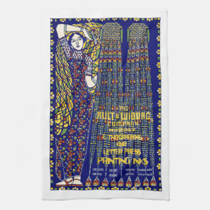 Jugendstil-Druckfarbenwerbung Geschirrtuch