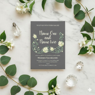 Jugendstil dunkle Blumen Einladung zur Hochzeit