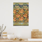 Jugendstil Eichhörnchen Verneuil Herbst Textilkuns Poster (Küche)