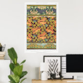Jugendstil Eichhörnchen Verneuil Herbst Textilkuns Poster (Heimbüro)
