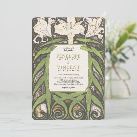 Jugendstil Einladung (Stehend Vorderseite)