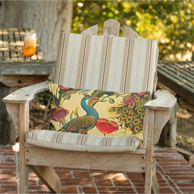 Jugendstil-Elegance: Sidewall, The Peacock, 1896 Kissen Für Draußen (Stuhl )