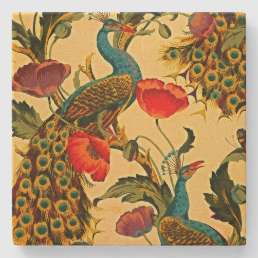 Jugendstil-Elegance: Sidewall, The Peacock, 1896 Steinuntersetzer (Vorderseite)