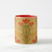 Jugendstil elegante Blume mit Blumenmohn viktorian Tasse (Zentrum)