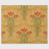 Jugendstil elegante Blumenmohn-Blume viktorianisch Geschenkpapier (Flach)