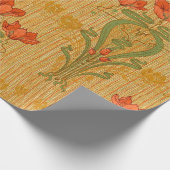 Jugendstil elegante Blumenmohn-Blume viktorianisch Geschenkpapier (Ecke)