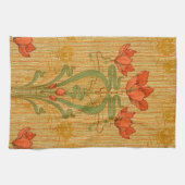 Jugendstil elegante Blumenmohn-Blume viktorianisch Geschirrtuch (Horizontal)