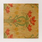 Jugendstil elegante Blumenmohn-Blume viktorianisch Puzzle (Horizontal)