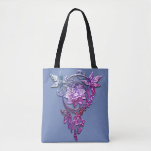 Jugendstil elegantes Juwel lila rosa Blume Tasche