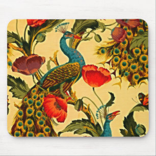 Jugendstil-Eleganz: Seitenwand, Der Pfau, 1896 Mousepad