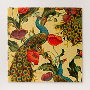 Jugendstil-Eleganz: Seitenwand, Der Pfau, 1896 Puzzle