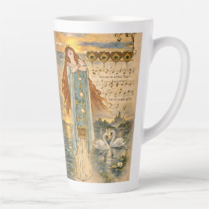 Jugendstil Elsa Lohengrin mit Schwänen Milchtasse