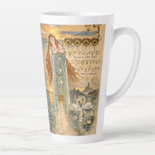 Jugendstil Elsa Lohengrin mit Schwänen Milchtasse (Rechts)