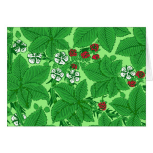 Jugendstil-Erdbeeren und Blätter, Limettengrün