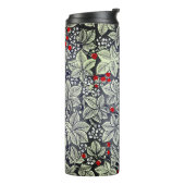 Jugendstil Erdbeeren und Blätter, Silbergrau Thermosbecher (Nach links gedreht)