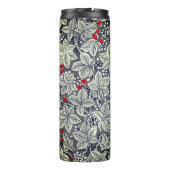 Jugendstil Erdbeeren und Blätter, Silbergrau Thermosbecher (Rückseite)