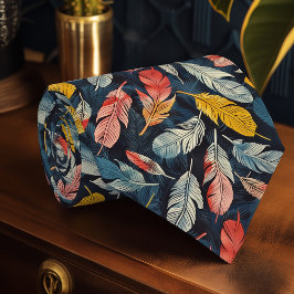 Jugendstil Feather Bold Navy Mens Krawatte