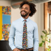 Jugendstil Feather Bold Navy Mens Krawatte