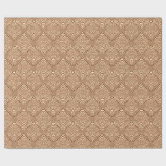 Jugendstil-Feder-Muster in Hellorange Geschenkpapier (Flach)