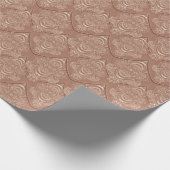 Jugendstil-Feder-Muster in Orange Geschenkpapier (Ecke)