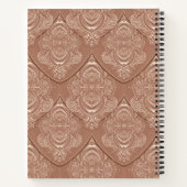 Jugendstil-Feder-Muster in Orange Notizblock (Rückseite)