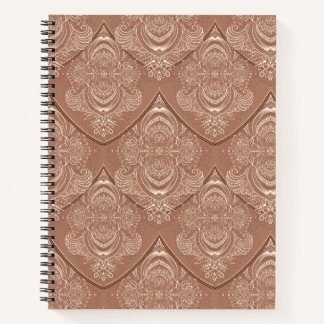 Jugendstil-Feder-Muster in Orange Notizblock