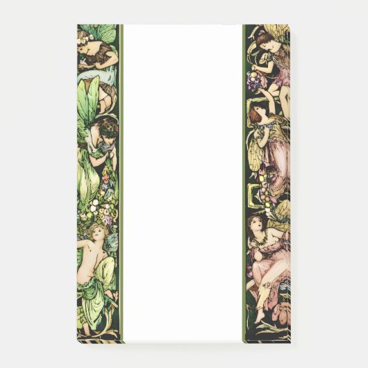 Jugendstil-Fee-Illustration Post-it Klebezettel (Vorderseite)