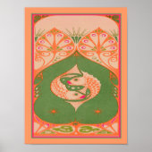 Jugendstil-Fisch-Printwerbung Poster (Vorne)