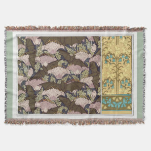 Jugendstil-Fledermäuse und Campanulas-Blumentexti Decke