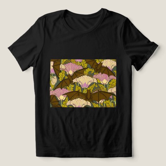 Jugendstil-Fleet und Blume Tri-Blend Shirt (Design Vorderseite)