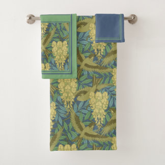 Jugendstil fliegende Schwalben Badhandtuch Set