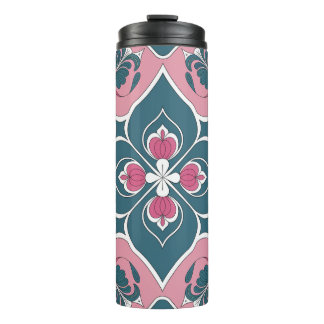 Jugendstil-Fliesen-Blumenmuster Thermosbecher