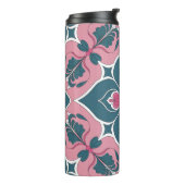 Jugendstil-Fliesen-Blumenmuster Thermosbecher (Nach links gedreht)