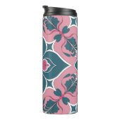 Jugendstil-Fliesen-Blumenmuster Thermosbecher (Nach rechts gedreht)