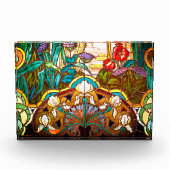 Jugendstil florale Buntglaslook Fotoblock (Vorderseite)