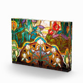 Jugendstil florale Buntglaslook Fotoblock (Rechts)