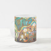 Jugendstil florale Buntglaslook Mattglastasse (Vorderseite Links)