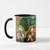 Jugendstil florale Buntglaslook Tasse (Links)