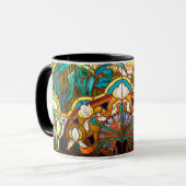 Jugendstil florale Buntglaslook Tasse (Vorderseite Links)