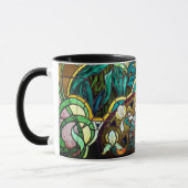 Jugendstil florale Buntglaslook Tasse (Links)