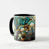 Jugendstil florale Buntglaslook Tasse (Vorderseite Links)