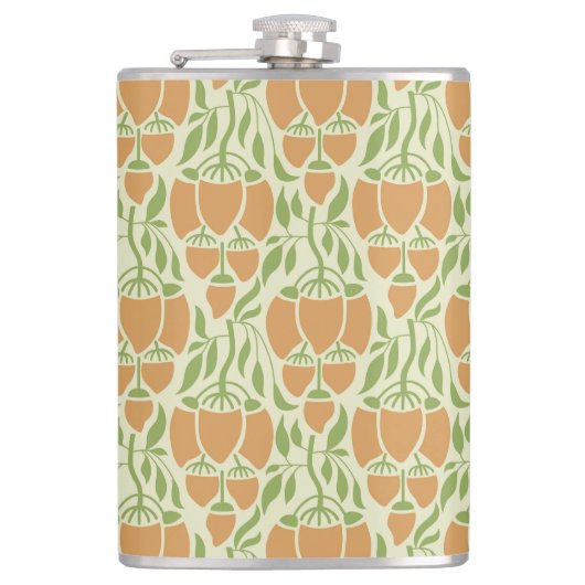 Jugendstil: Florale Eleganz Flachmann (Vorderseite)