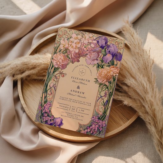 Jugendstil Florale Hochzeit Einladung