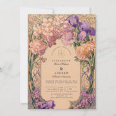 Jugendstil Florale Hochzeit Einladung (Vorderseite)