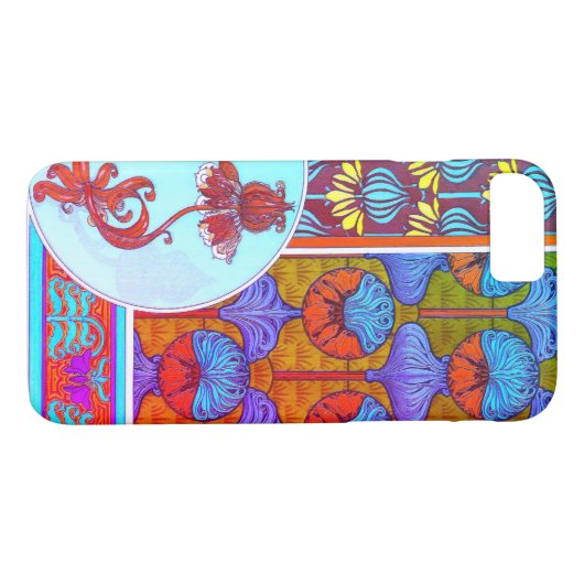 Jugendstil florale Textilkunst verneuil lila Butto Case-Mate iPhone Hülle (Rückseite (Horizontal))