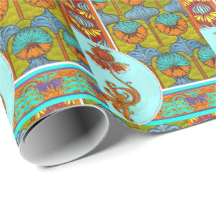 Jugendstil florale Vintage Blume viktorianisch Geschenkpapier