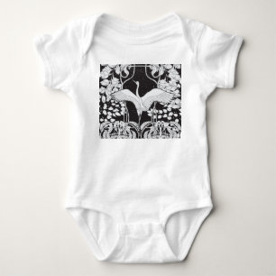 Jugendstil: Florale Vogelillustration Baby Strampler