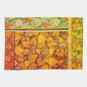 Jugendstil florales Gourmet elegantes fallorange g Geschirrtuch (Horizontal)